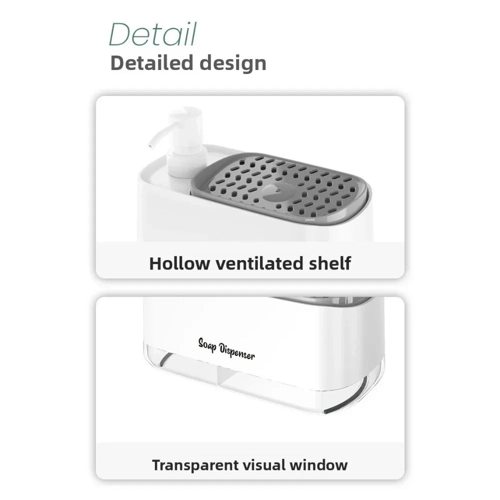 Space Saving Dual Pump Soap Dispenser In1 Organizer