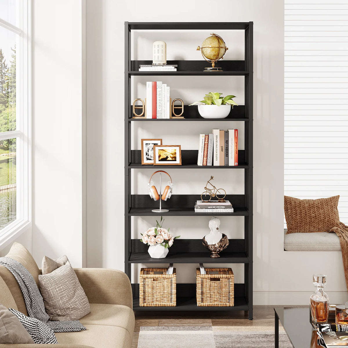 Tribesigns Bookshelf Storage Rack Standing Shelf Tier Industrial