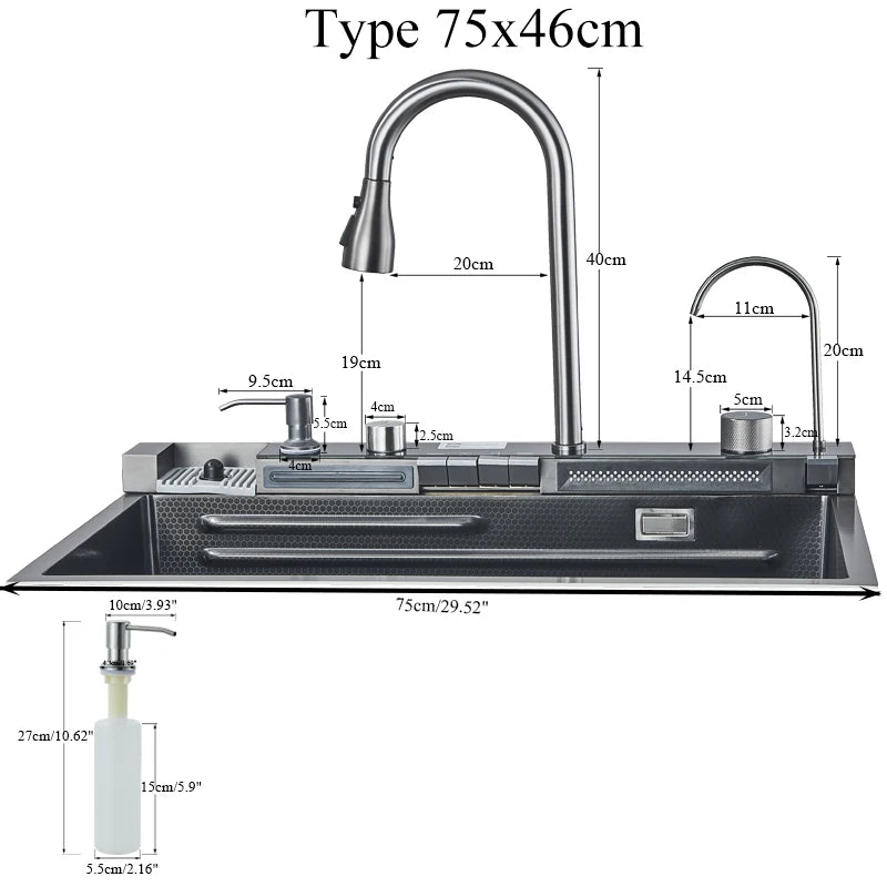 Shinesia 304 Stainless Steel Sink Digital Display Large