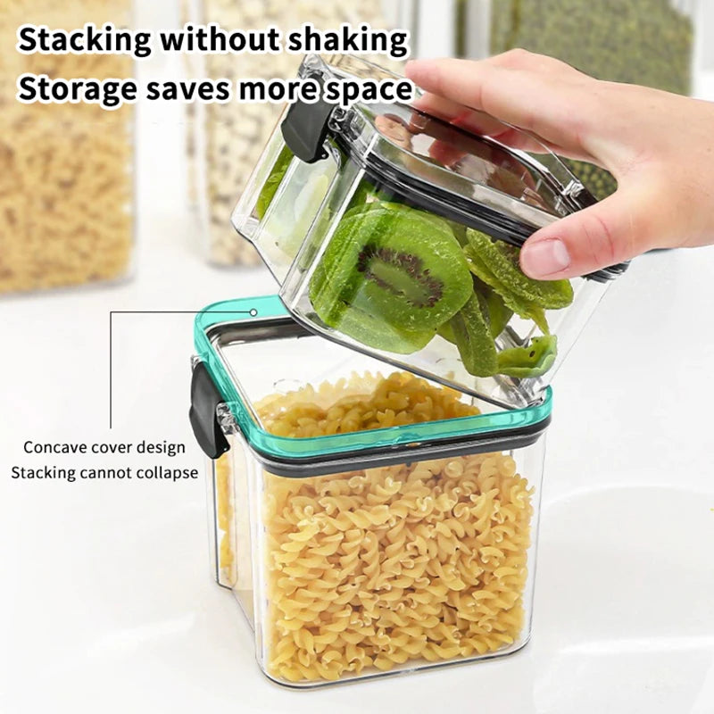 Airtight Sealed Plastic Food Storage Box Transparent Cereal