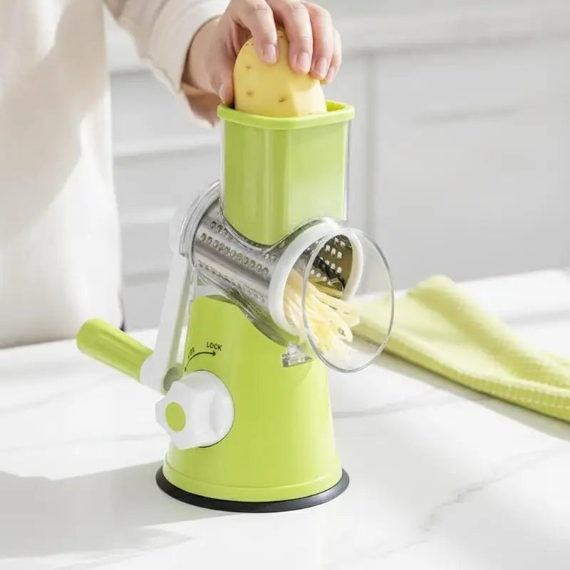 Rotary Vegetable Slicer Grater Multiple Blades Easy Clean