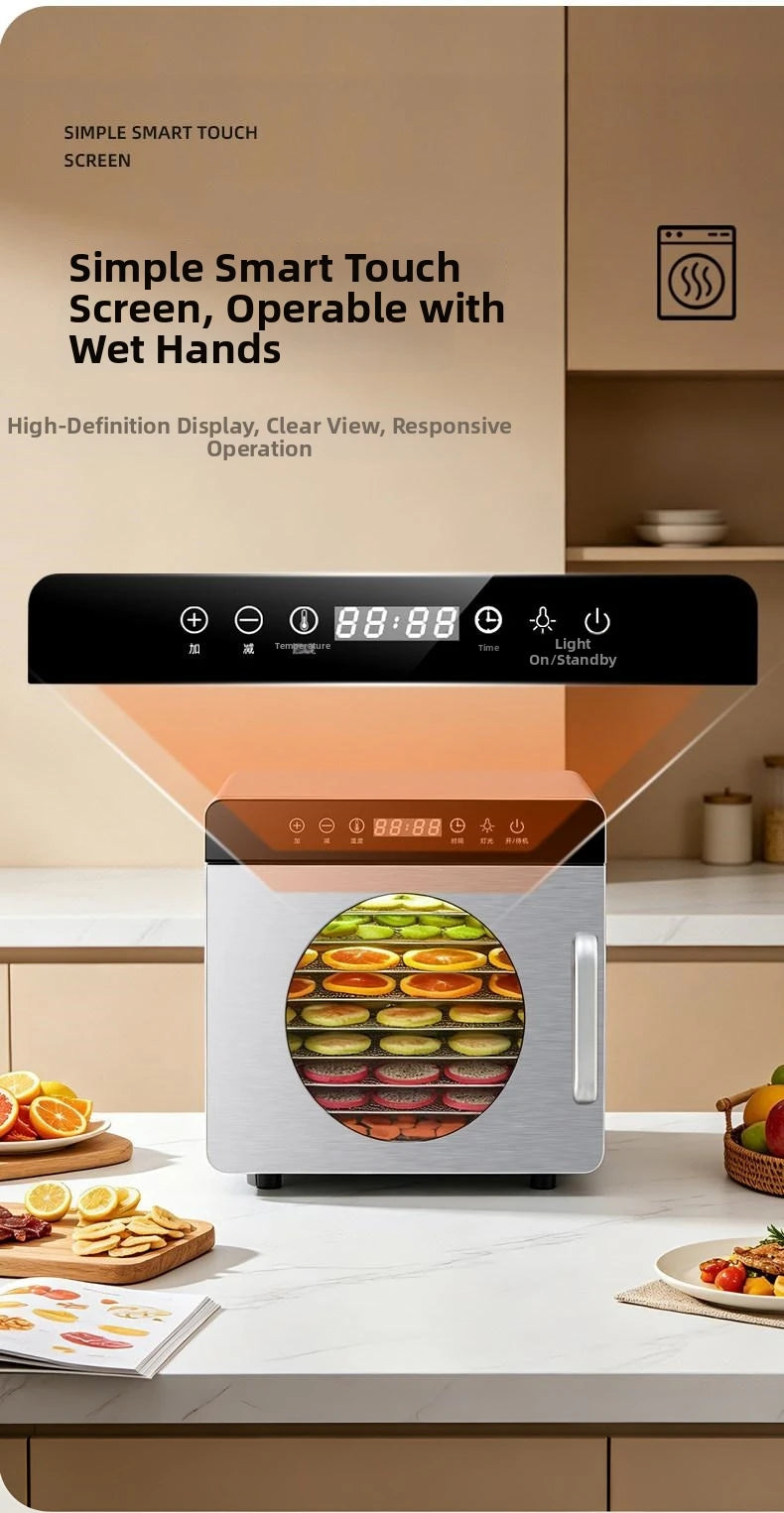 8-Layer Commercial Food Dehydrator Stainless Steel Electric Dryer