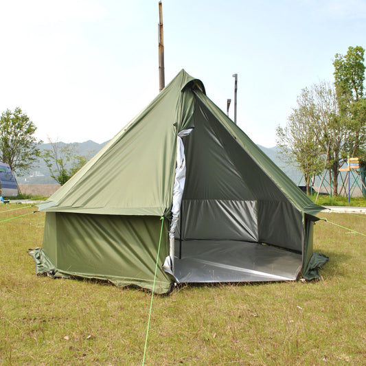 Person Large Pyramid Tent Four Seasons Camping Chimney