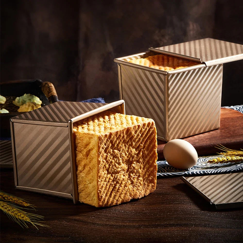 Square Baked Toast Box Loaf Pan Non-Stick Baking