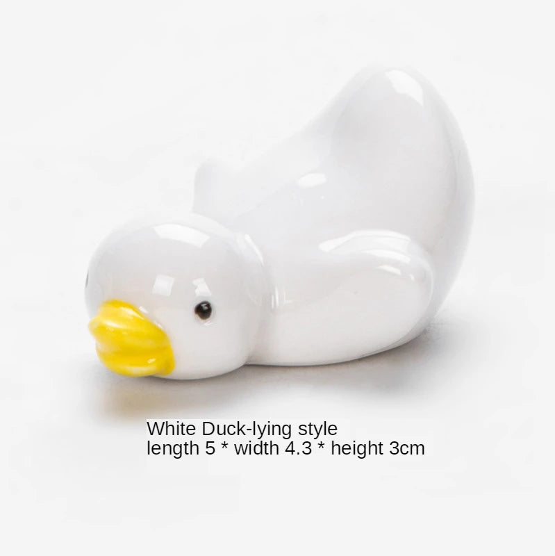 1-5pcs Funny Duck Ceramic Crafts Chopstick Shelf Resturant