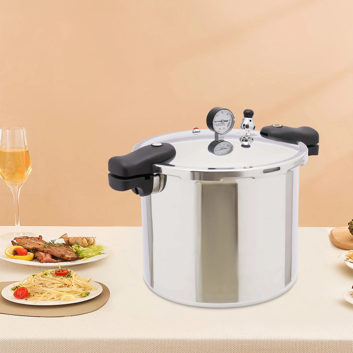 22l Aluminium Alloy Pressure Canner 90kpa Thickened