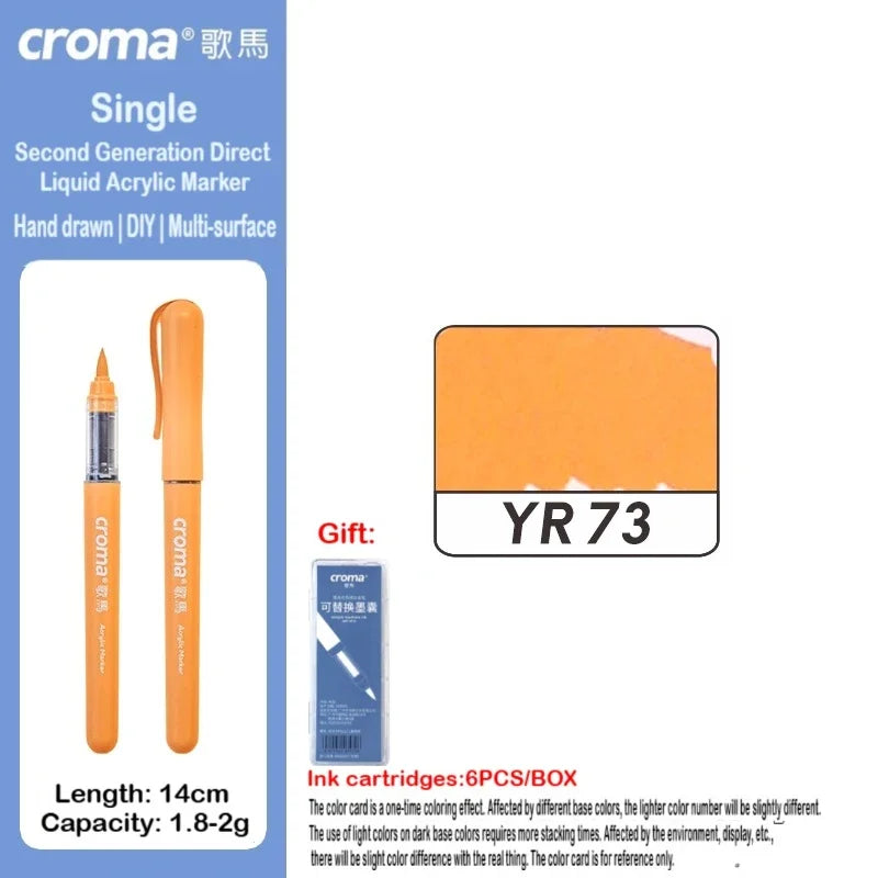 Croma 160/1 Colors Refillable Direct Liquid Acrylic Marker