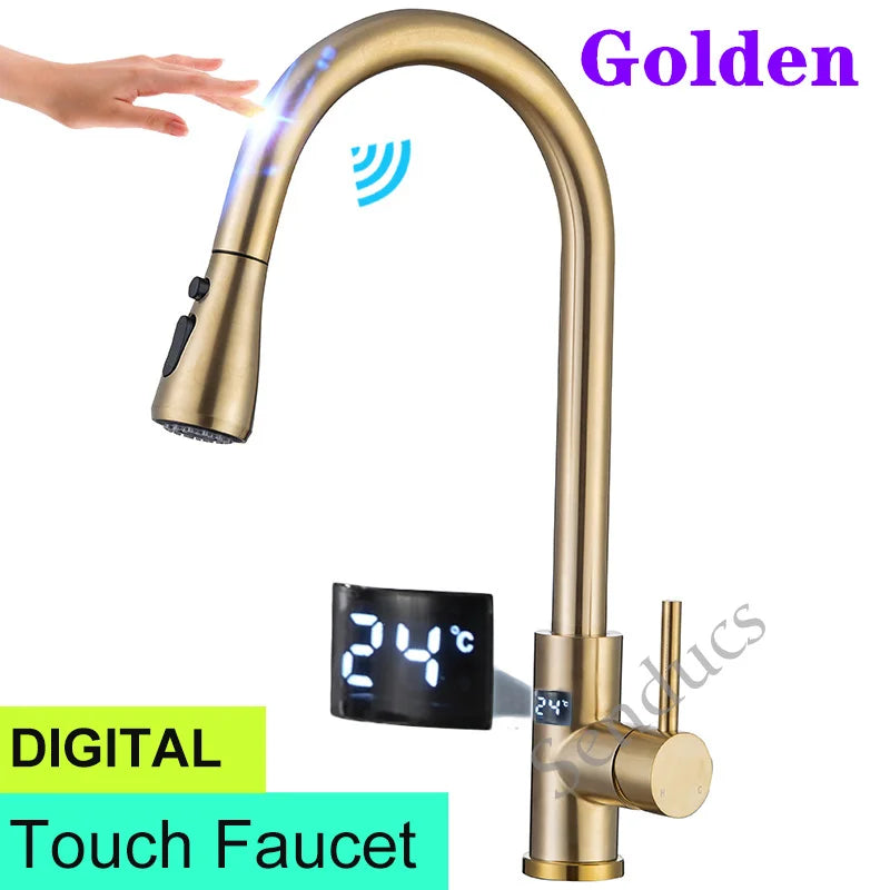 Smart Digital Touch On Faucets Stainless Steel Cold