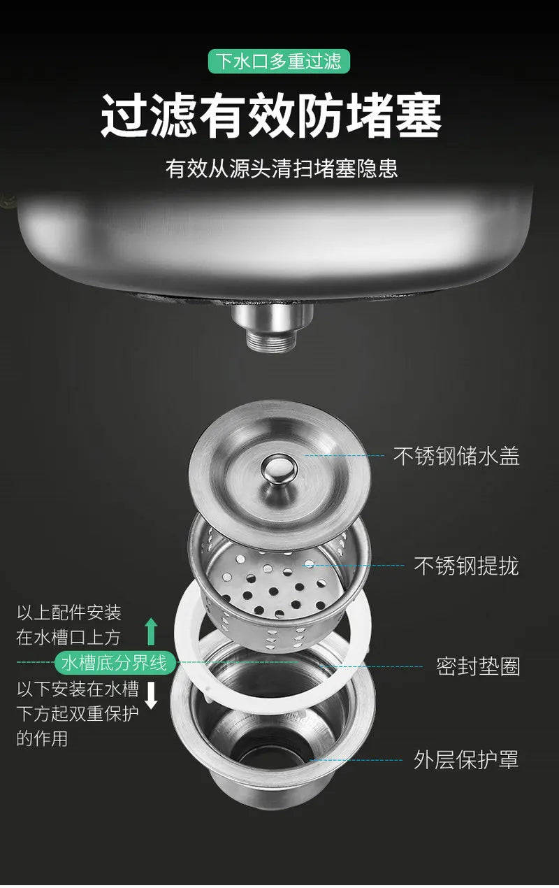 Wall-Mounted Sus304 Stainless Steel Washing Pool Sink Hand