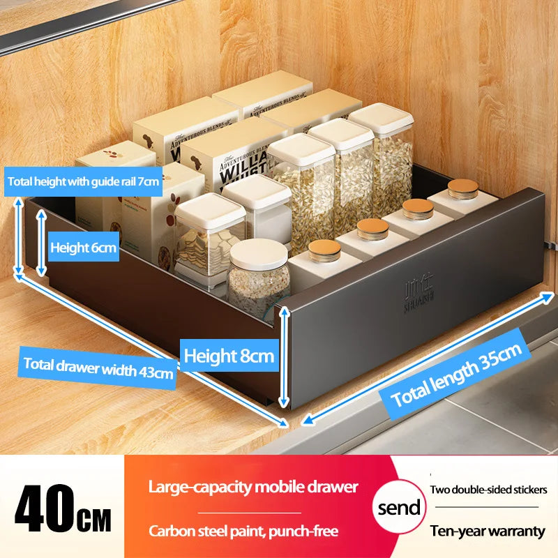 Under-Sink Cabinet Drawer Slide Pull-Out Draining Shelf