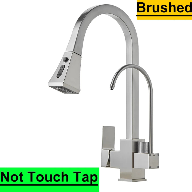 Square Touch On Filter Faucets Pull Down Cold