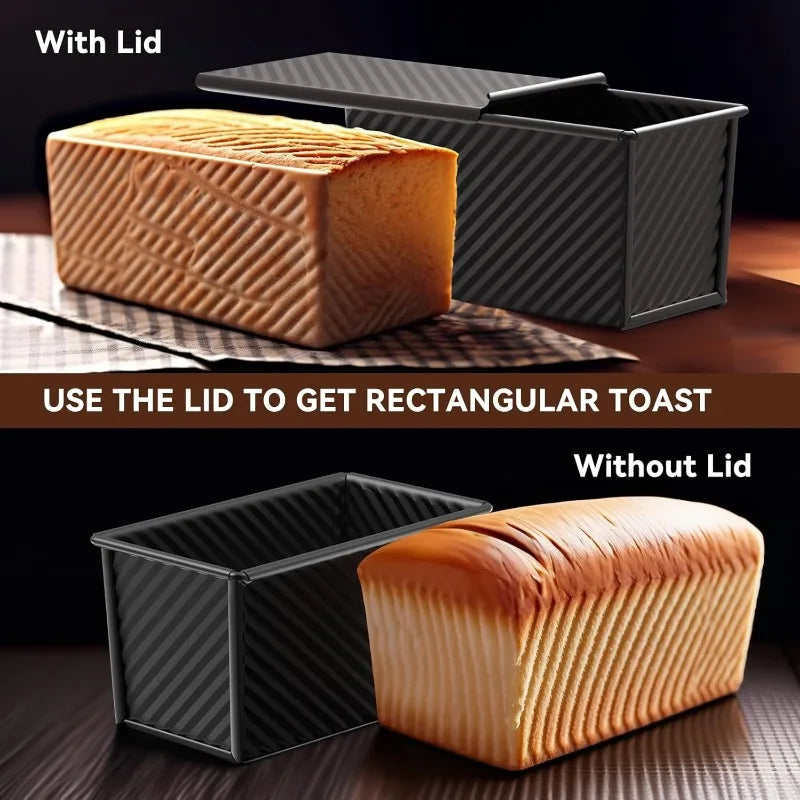 Rectangle Loaf Pan Lid 1lb Non-Stick Bread Baking