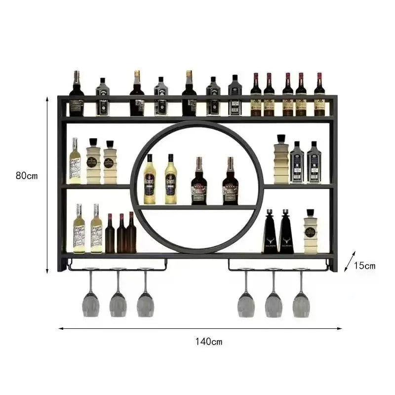 Modern Wall Mount Wine Rack Holder Glass Storage