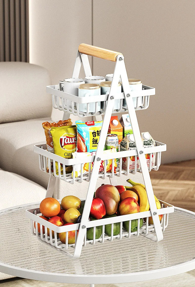 2/3 Tiers Countertop Fruit Basket Fruit Bowl Basket