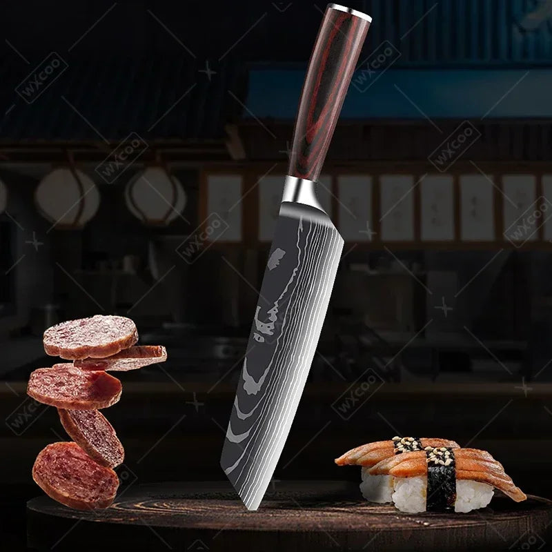Wxcoo Damascus Pattern Chef Knife Professional Japanese Knives