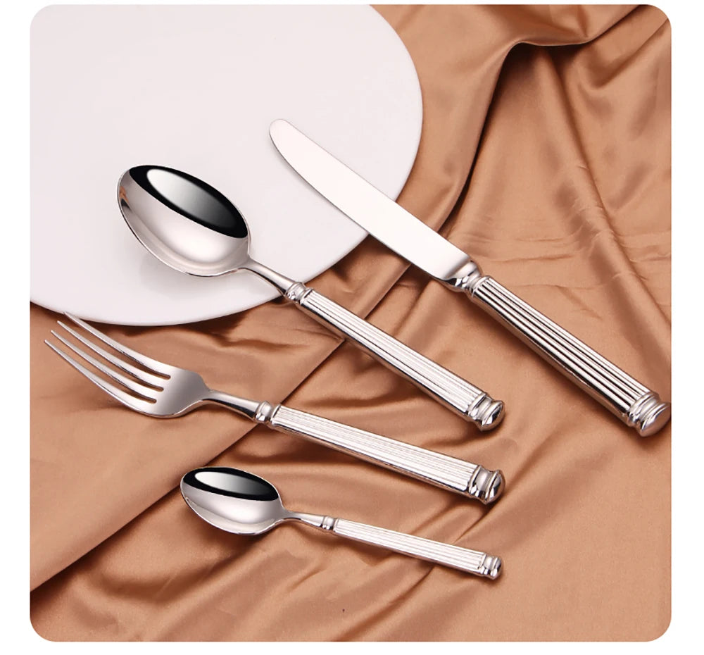 12/16/20 Pieces Sliver Tableware Stainless Steel Cutlery Elegant
