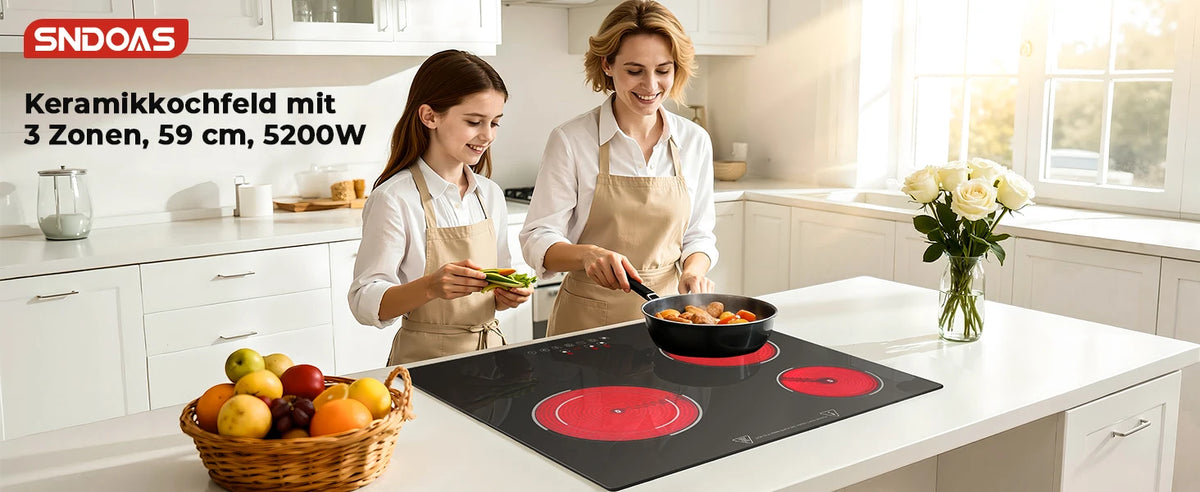 6000w Built-In Ceramic Hob Zone Induction Cooktop Touch