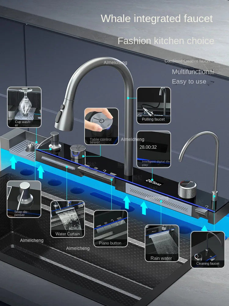 Integrated Waterfall Sink Honeycomb Technology Large Digitial