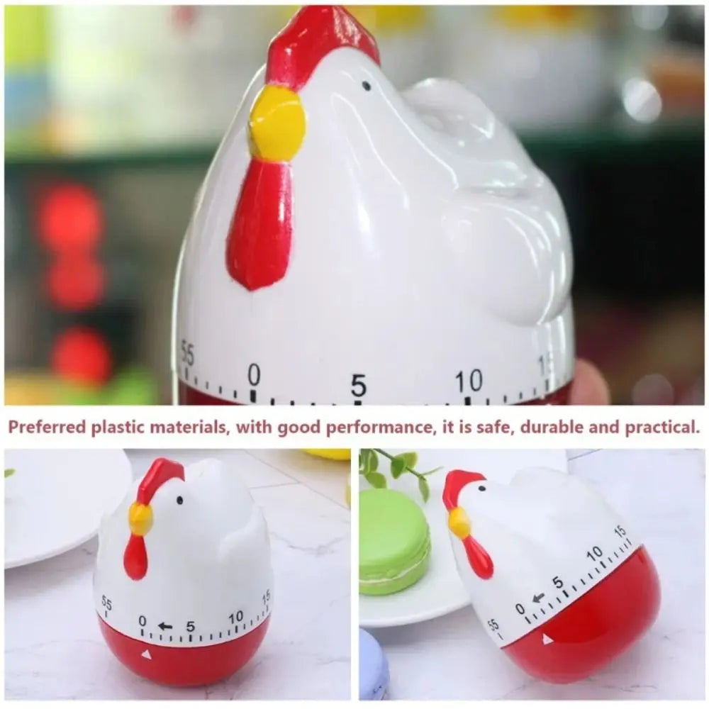 Plastic Chicken Timer White 60 Minutes Cooking Timer