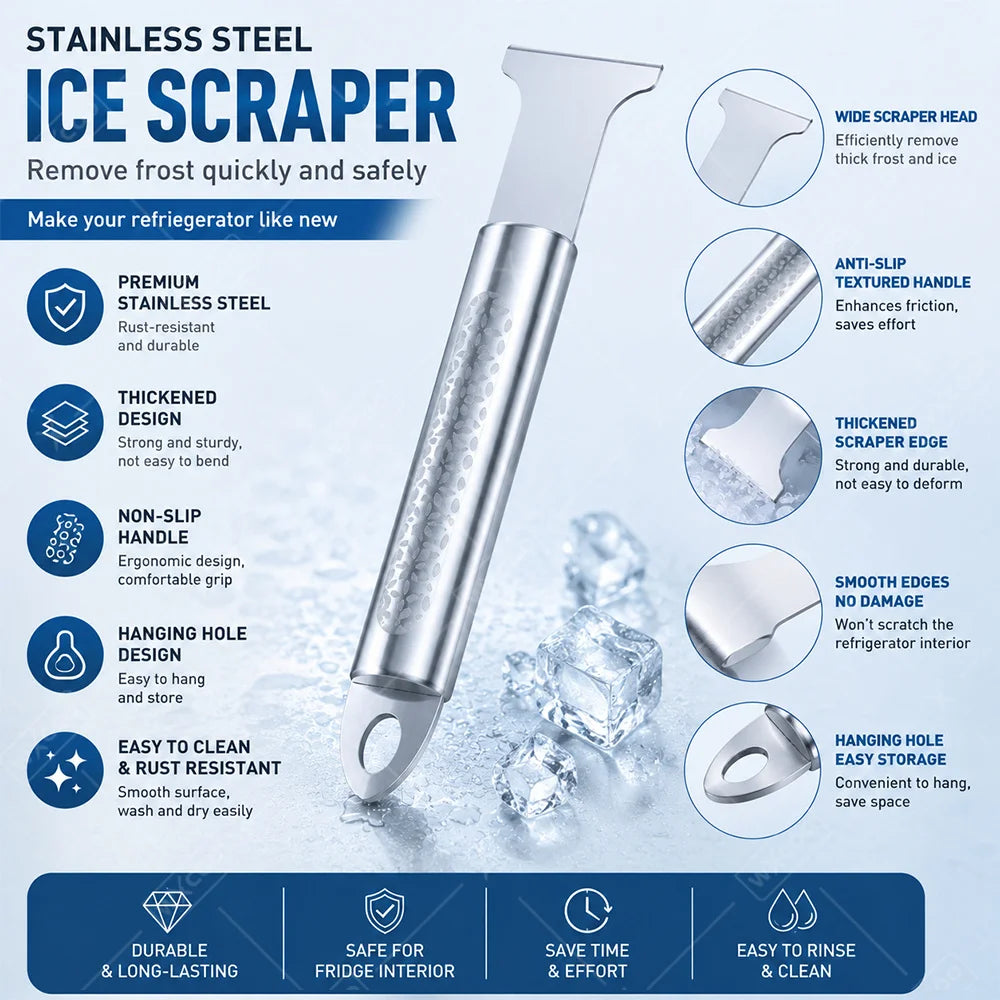 Stainless Steel Freezer Deicers Refrigerator Deicers Ice Scraper