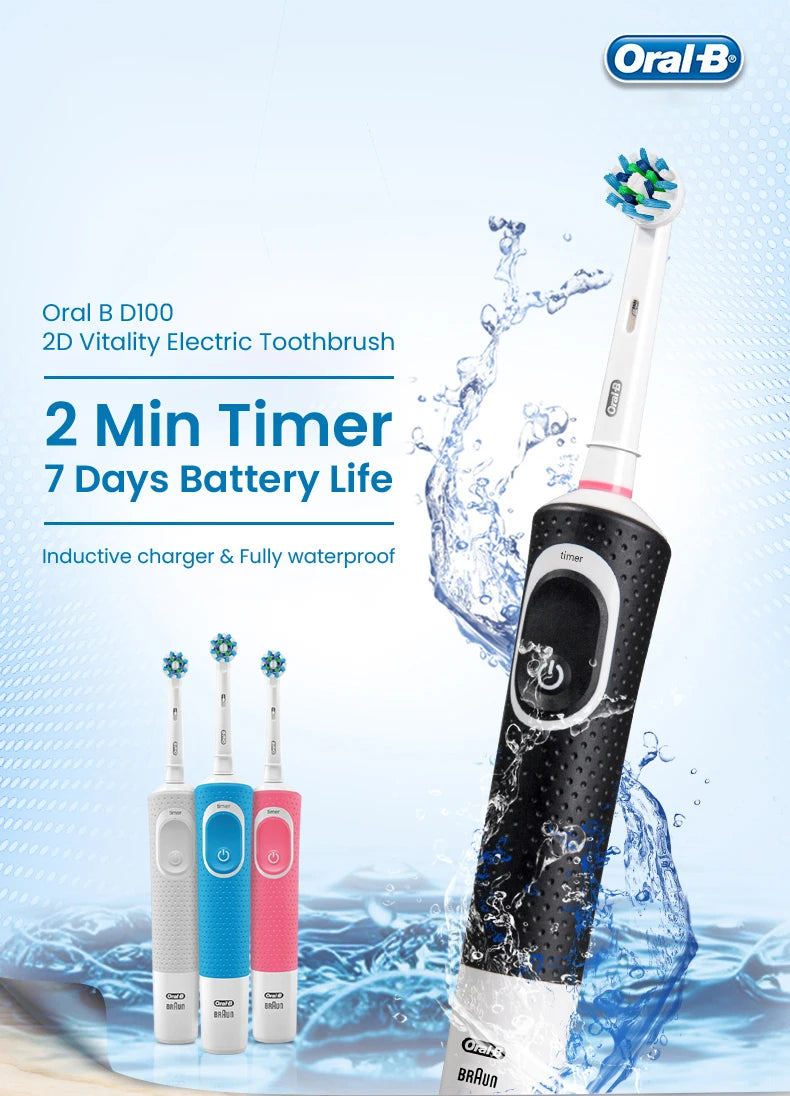 Oral D100 Electronic Toothbrush Adult Rechargeable Cross Action