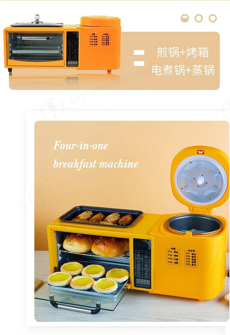 Frying Pot Electric Oven Rice Cooker 4-In-1 Sandwich