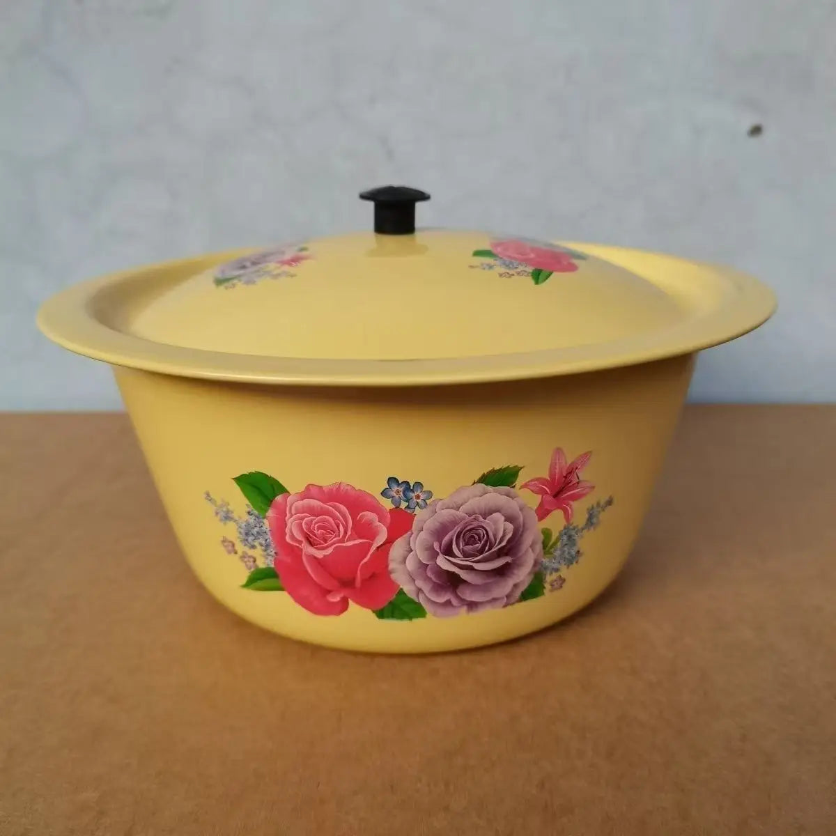 Food Storage Pot Enamel Basin Classic Vintage Enamel