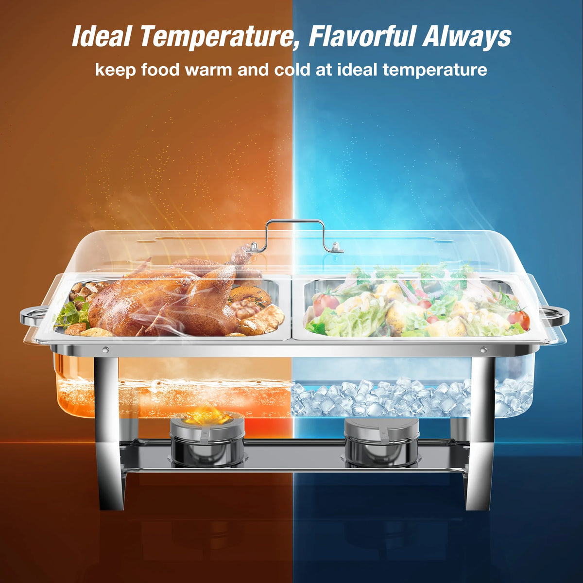 2/ Pack 8qt Chafing Dish Buffet Stainless Steel