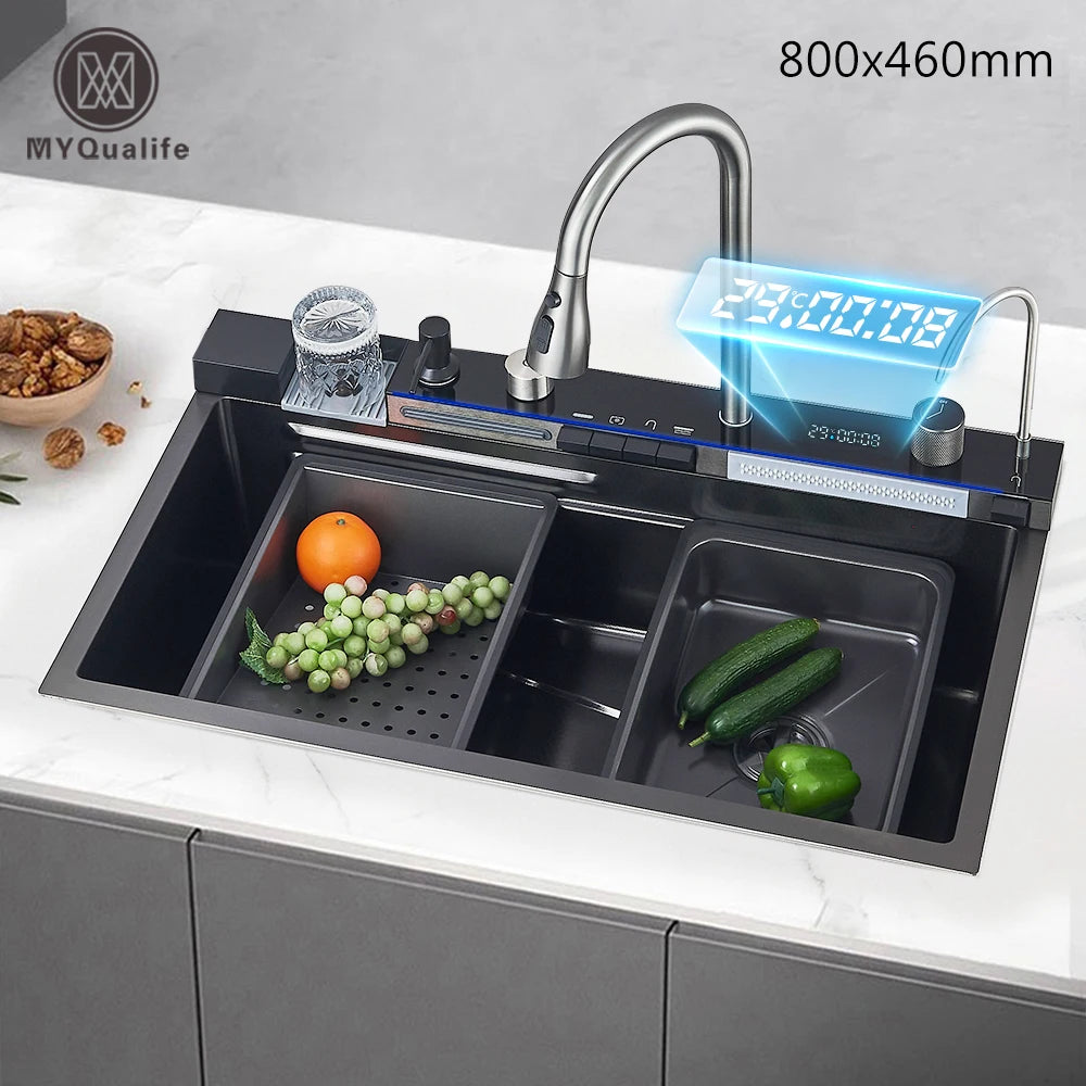 80x46cm Smart Digital Display Integrated Sink Temperature Control