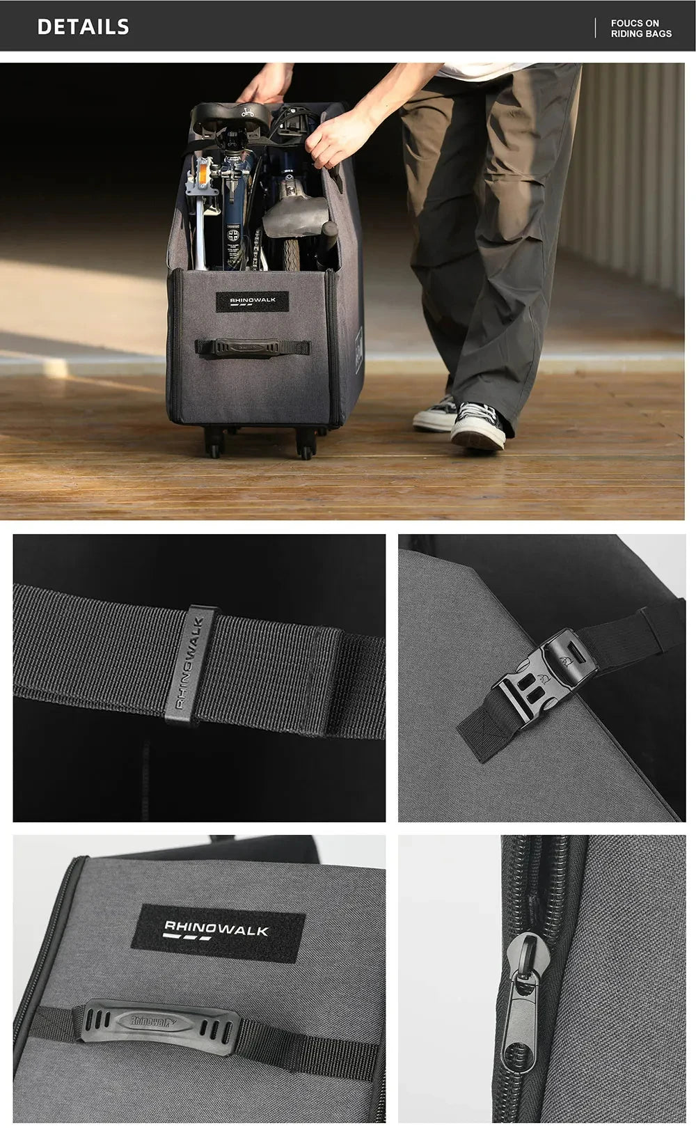 Rhinowalk Folding Bike Storage Box Quick Release Wheel
