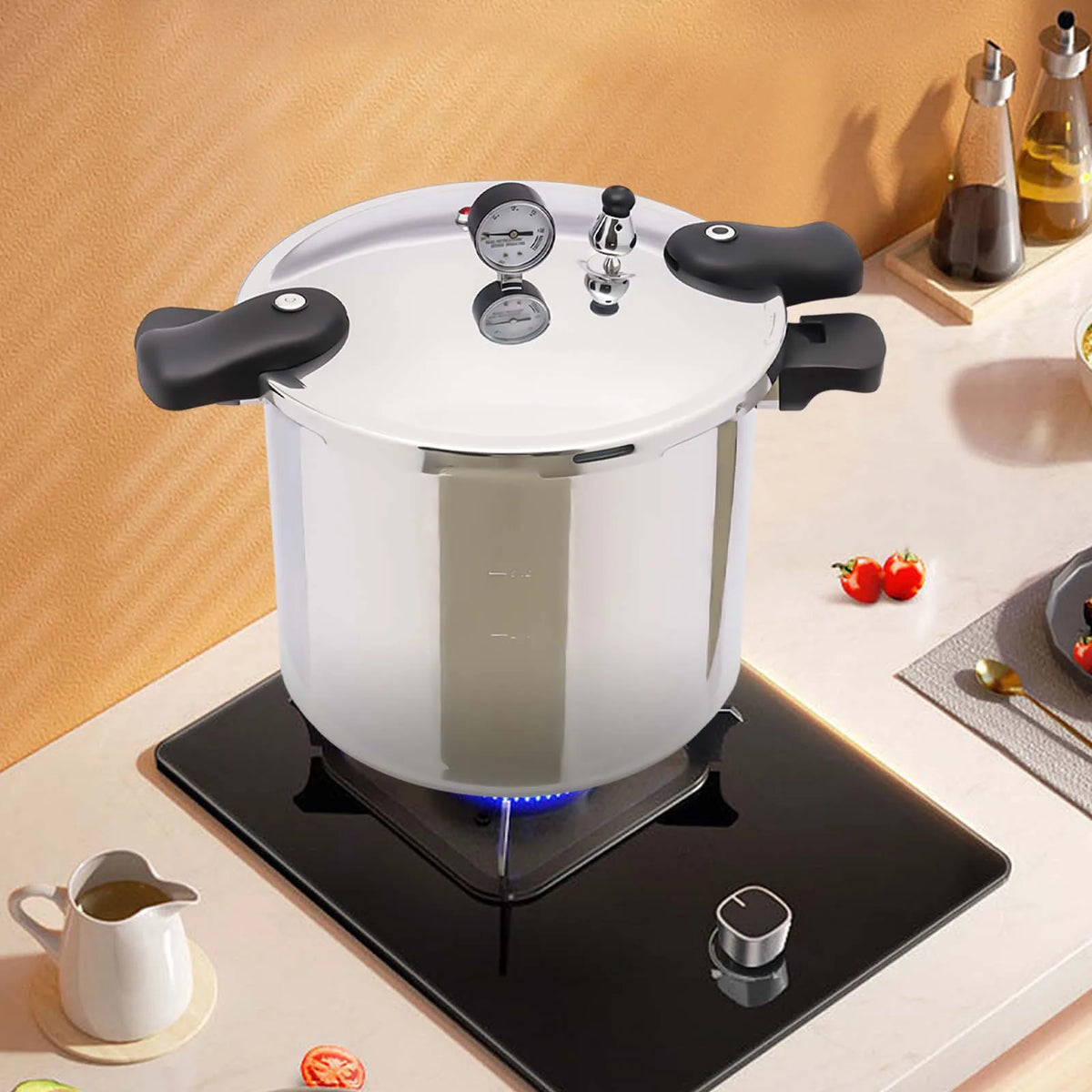 22l Aluminium Alloy Pressure Canner 90kpa Thickened
