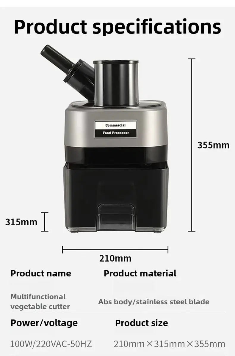 Commercial Double Spout Vegetable Cutter In Dicing Shredding