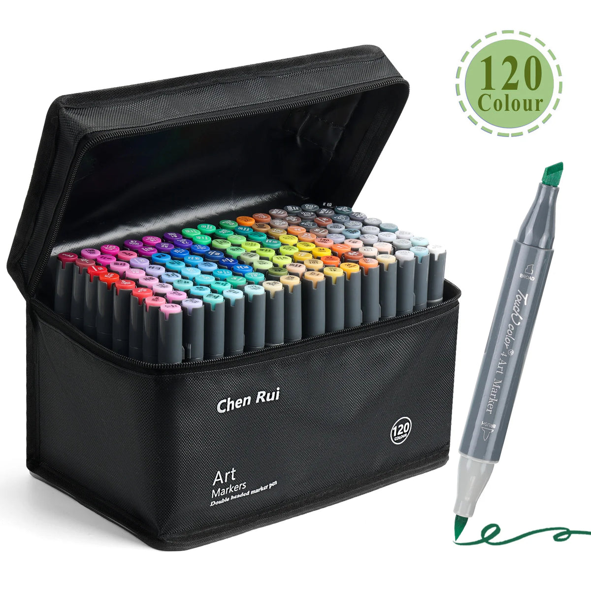 48-180 Colors Dual Tip Brush & Chisel Permanent