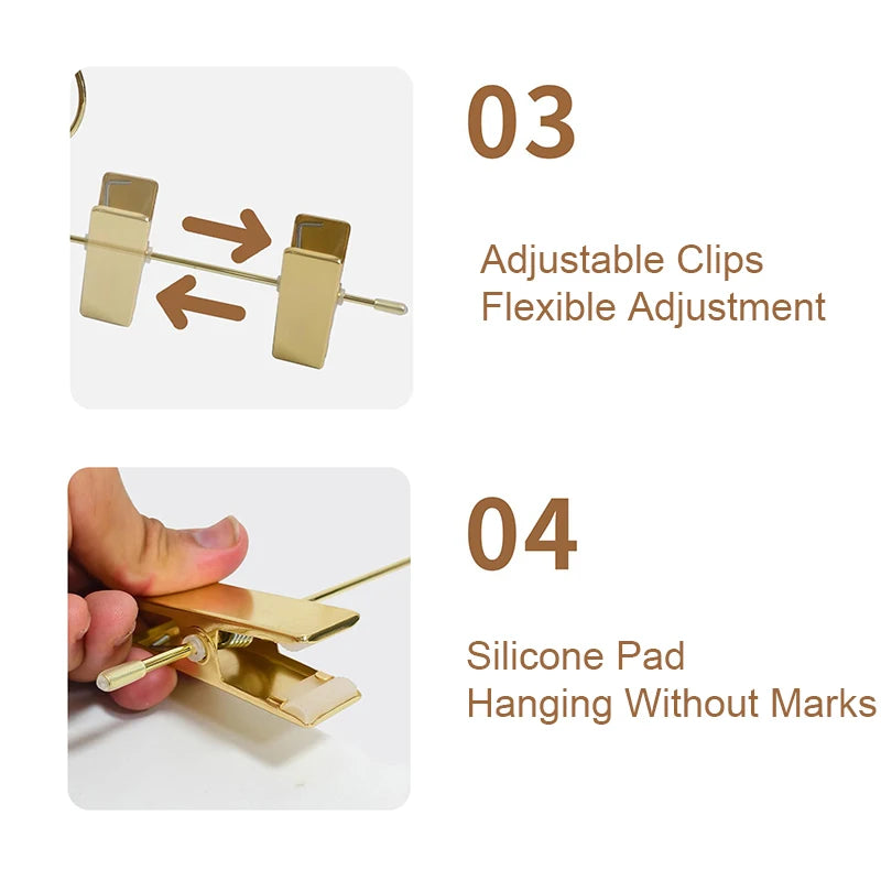 10-20pcs Metal Clothes Drying Rack Premium Shiny Gold
