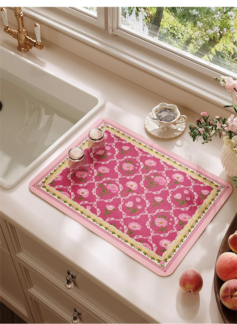 Dish Drying Mat Super Absorbent Counter Draining Mat