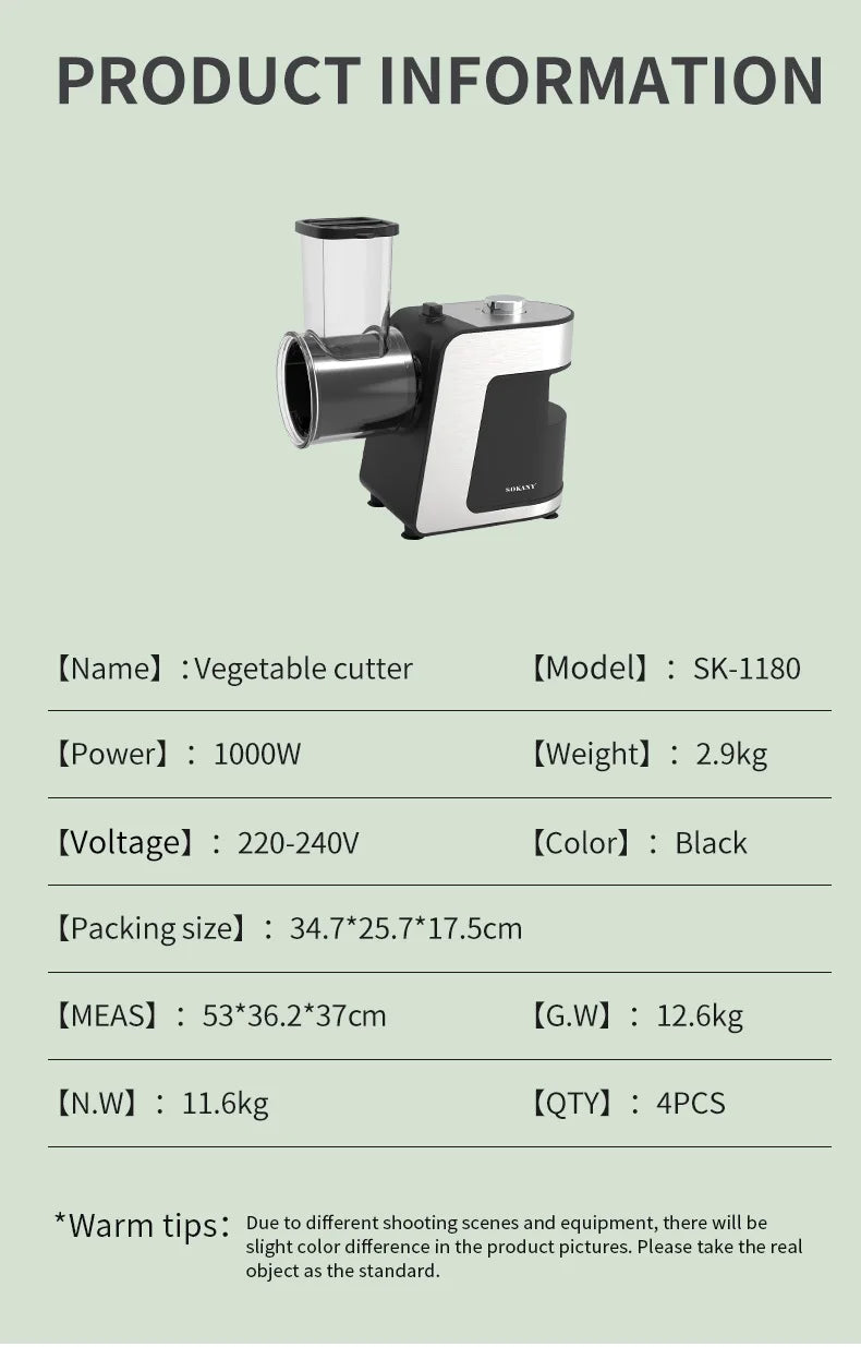 Sokany1180 Vegetable Cutter Slicer Shredder Carrot Potato