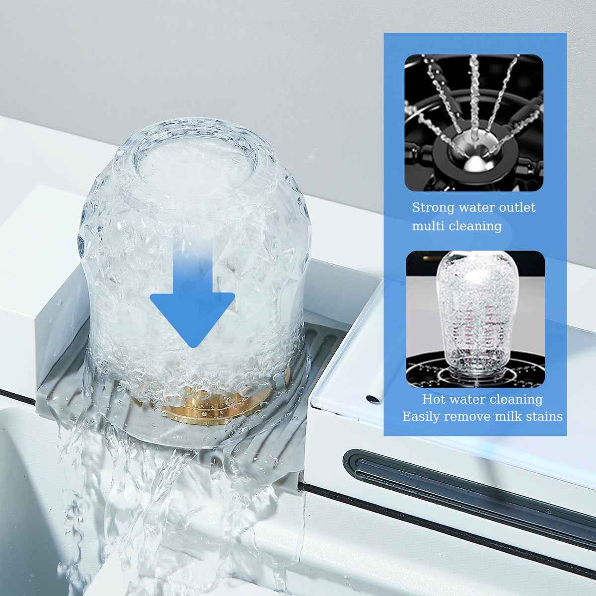Stainless Steel Waterfall Sink Large Slot Integrated Digital