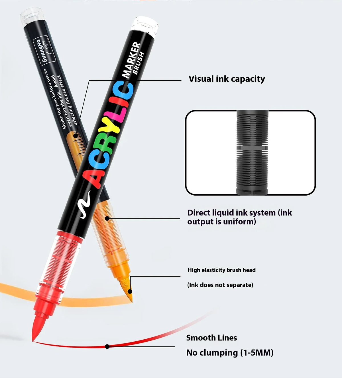 12-240 Colors Acrylic Paint Pens Pencil Brush Markers