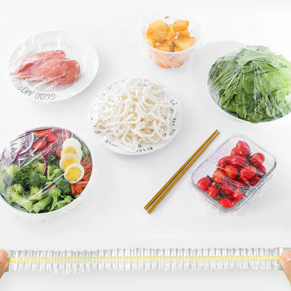 500/50pcs Disposable Food Cover Fruit Food Cover Elastic