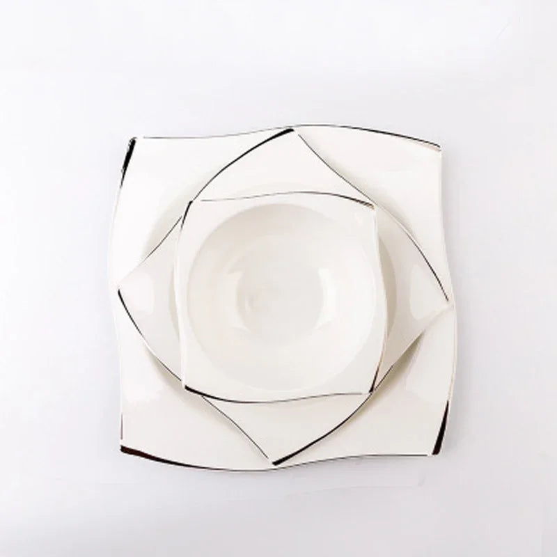 Ceramic Bowl Dish Bone Porcelain Tableware Creative Phnom