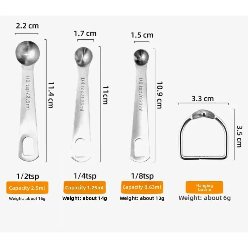 7-Piece Measuring Spoon Food Grade 304 Stainless Steel