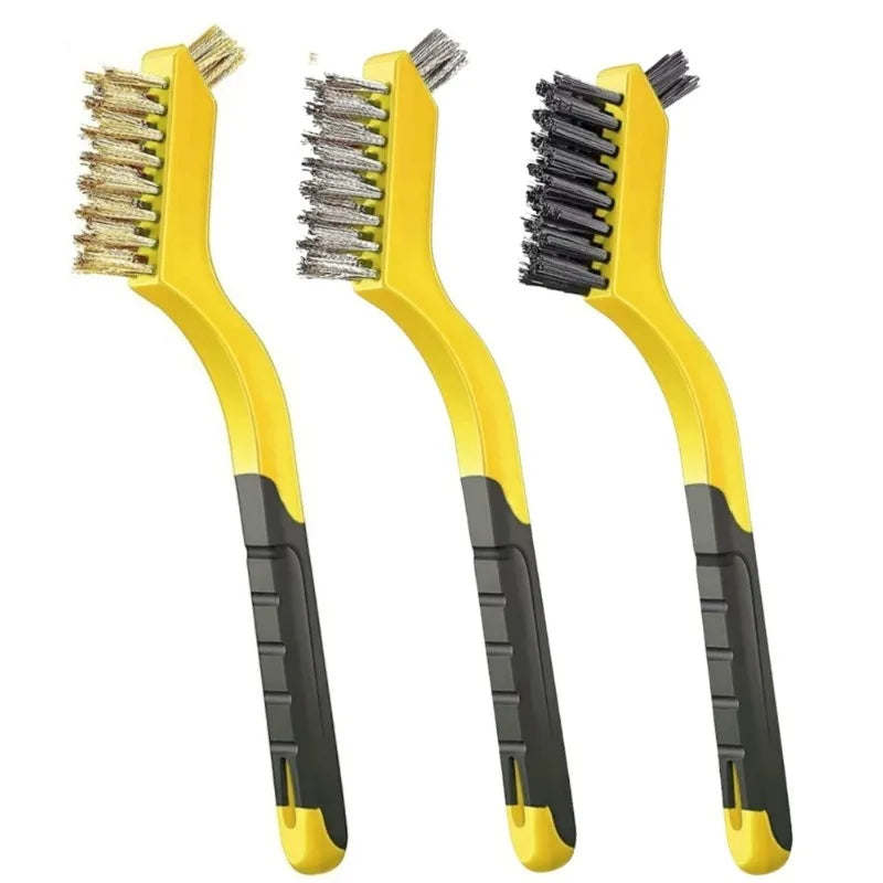 Wire Brush Nylon/Brass/Stainless Steel Bristles Curved Handle