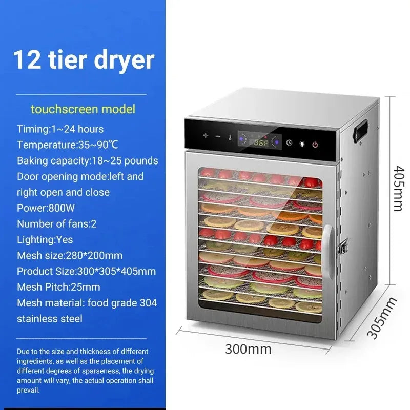Divedeer 6-18 Layer Touch Screen Food Dehydrator Fruits