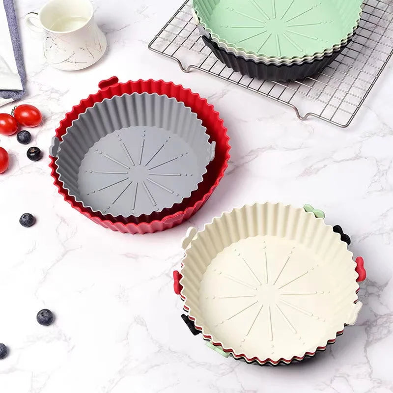 Silicone Air Fryer Baking Tray Reusable Baking Basket