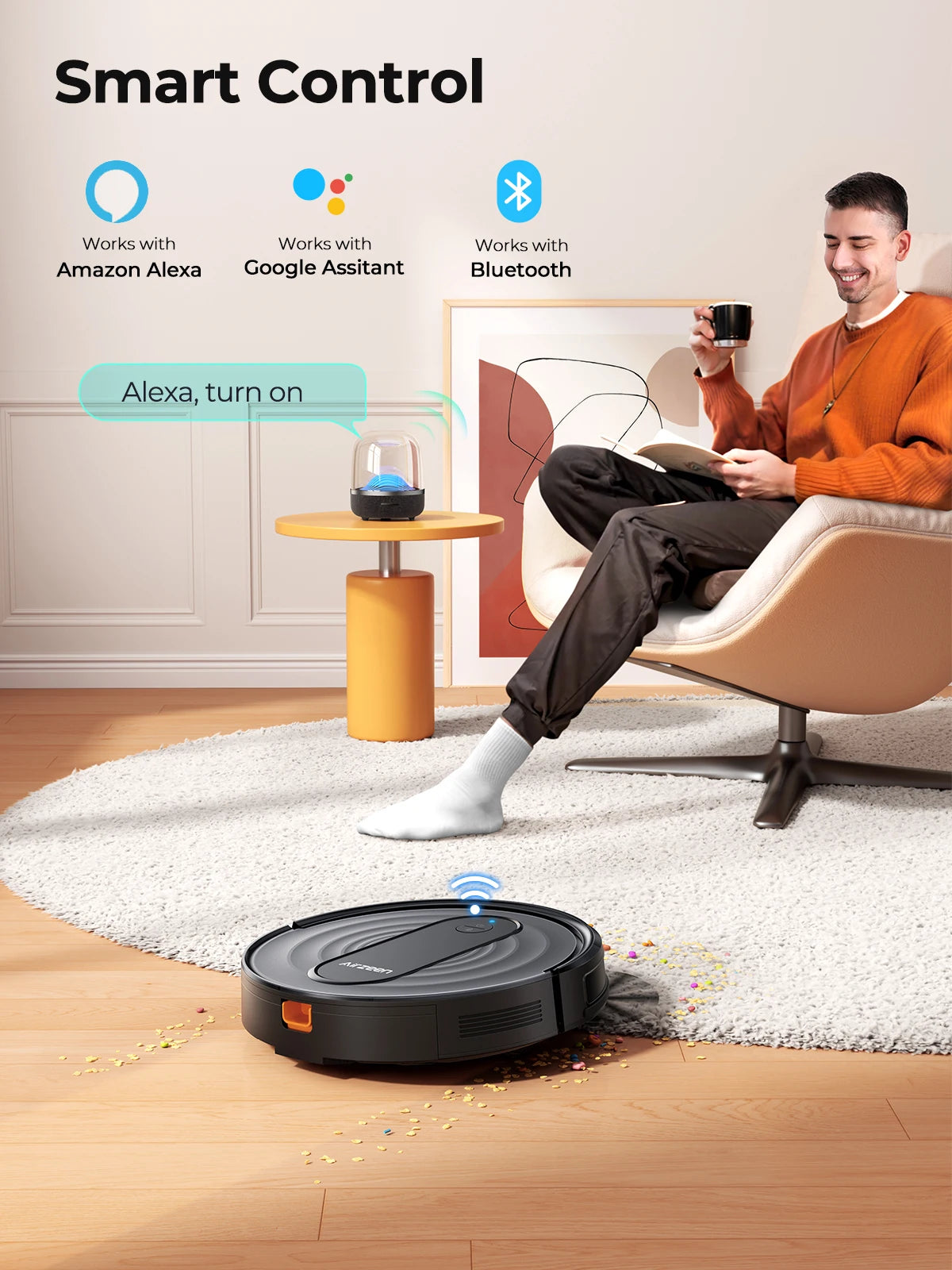 Airzeen R7 Robot Vacuum Mop 3-In-1 Cleaning 4000pa