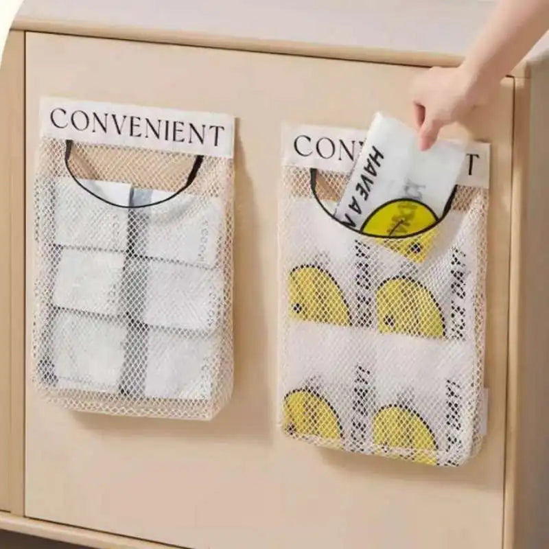 Wall Mount Mesh Storage Bag Garbage Bag Miscellaneous