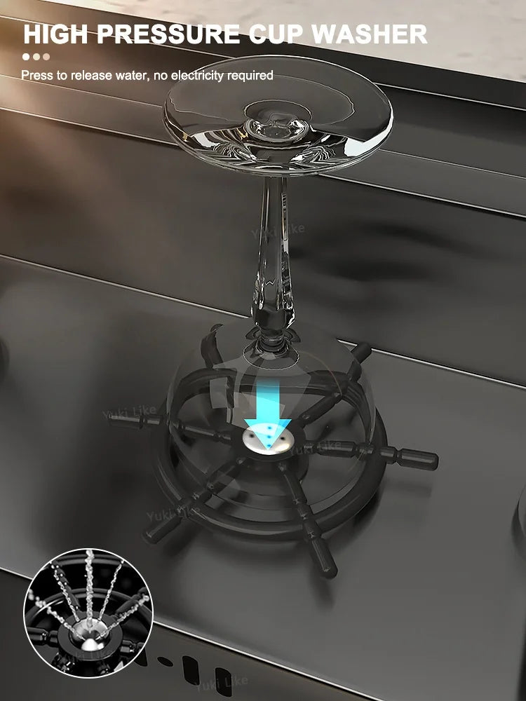 Stainless Steel Mini Hidden Sink Balcony Bar Apartment