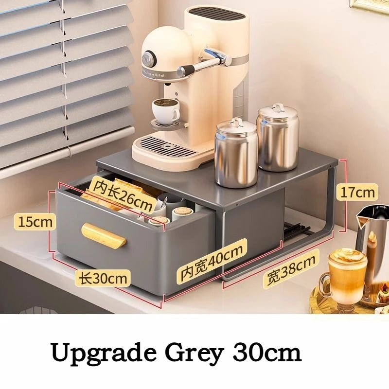Coffee Machine Rack Water Bar Counter Pull-Out Dust
