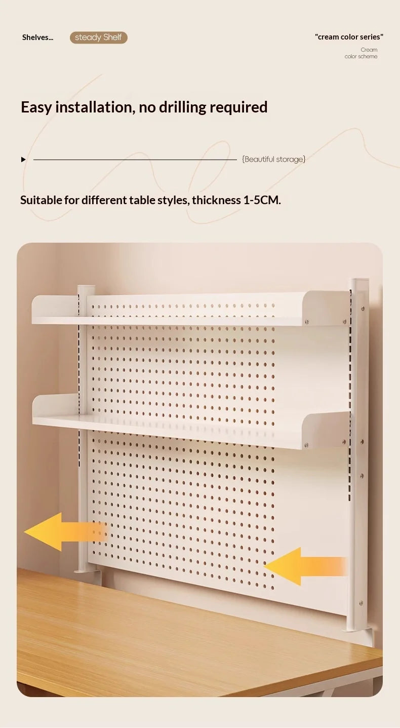 Adjustable Desktop Storage Rack Pegboard Desk Bookshelf Organizer