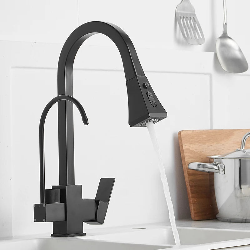 Square Touch On Filter Faucets Pull Down Cold